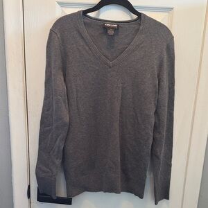 Kirkland Signature Women’s Charcoal V-Neck Sweater
